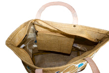 Load image into Gallery viewer, &quot;Blue Waves&quot; Beach Tote - One of a Kind with Two Original Paintings by Serena Bocchino
