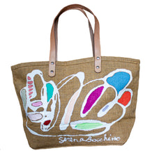 Load image into Gallery viewer, &quot;Colorful&quot; Beach Tote - One of a Kind with Two Original Paintings by Serena Bocchino
