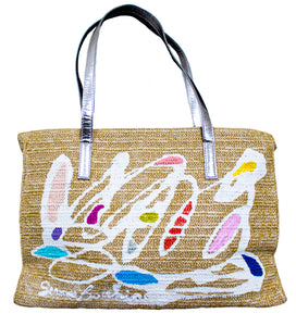 "Shell Song" Beach Tote: One of a Kind with Two Original Paintings by Serena Bocchino