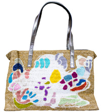 Load image into Gallery viewer, &quot;Blue Tide&quot; Beach Tote: One of a Kind with Two Original Paintings by Serena Bocchino
