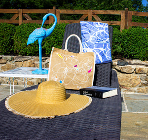 "Hi-Tide" Beach Tote - One of a Kind with Two Original Paintings by Serena Bocchino