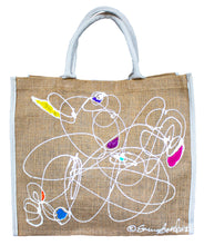 Load image into Gallery viewer, &quot;Hi-Tide&quot; Beach Tote - One of a Kind with Two Original Paintings by Serena Bocchino
